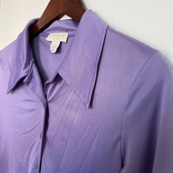 Y2K vintage express lavender button up top - Picture 4 of 5